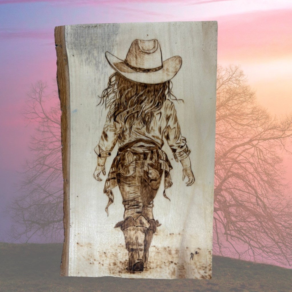 Pyrography on Poplar slab