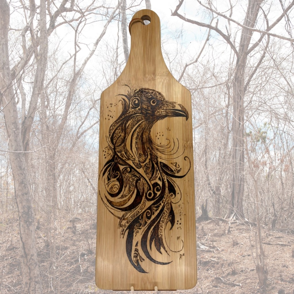Raven Roost on Bamboo charcuterie board